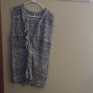 Vanity Gray Fringe Women's Cardigan